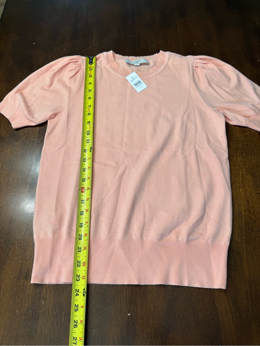 LOFT Light Peach ๐ Short Sleeve Knit Top - Picture 3 of 5